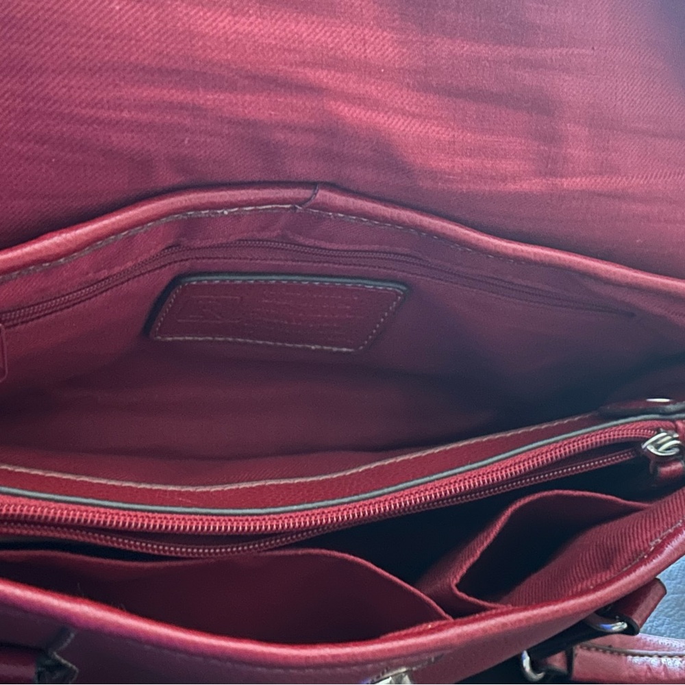 Relic Red Leather Shoulder Bag with silver rivet detail, 2straps,magnetic close. - Picture 5 of 9